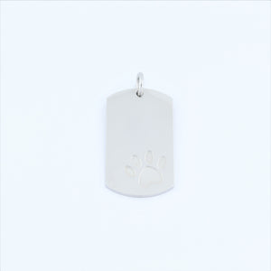Stainless Steel Paw Print Tag Pendant