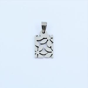 Stainless Steel Small Flower Tag Pendant